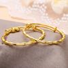 Pulsera alta de latón chapado en oro, de empujar y tirar, pulsera de campana de oro de Vietnam, joyería elegante para mujer que combina con todo