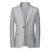 Blazer casual para hombre transfronterizo de Amazon, talla europea, de un solo botón, corte ajustado, chaqueta de traje resistente a las arrugas
