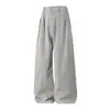 Jeans de Mezclilla Lavada a Rayas de Color Contrastante Han Lu para Hombre, Estilo Otoño, Marca de Moda, Corte Holgado, Vintage, Pantalones Largos Casuales.