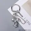 Ins Colgante para Llavero de Mariposa con Corazón Plateado Combinada con Cuentas Perler Doradas Accesorios DIY Colgante para Bolsos Hechos a Mano Accesorios para Llaveros