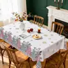 Exclusivo transfronterizo, popular mantel navideño con estampado de flor de Nochebuena de alta definición, mantel decorativo festivo, serie para el hogar, en stock