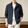 Chaqueta de otoño para hombre transfronteriza, color liso, estilo old money, nueva chaqueta ejecutiva versátil con cuello alto para otoño