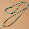 Colar de tecido não metálico, cordão para pingente, cordão de pendurar ajustável totalmente trançado à mão, cordão de corrente para suéter