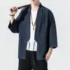 Cardigan Jacket Estilo Chino Hanfu para Hombre, Túnica Taoísta Japonesa Holgada, Ropa Zen Estilo Antiguo, Top de Verano 2026, Traje Tang