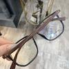 Gafas para miopía miopía ultraligeras poligonales graduales de cara grande con veta de madera para hombres con potencia, de moda, de montura grande, montura retro para mujeres