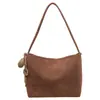 Bolso Tote de Color Sólido Tejido de Gran Capacidad 2026 Nuevo Moda Casual Europea Americana Textura Hombro Único Cuero Suave Bolso Pequeño
