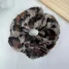 Laços de cabelo de pelúcia com estampa de leopardo para outono e inverno, elásticos de cabelo tipo "intestino grosso", tiaras com laço e franja, acessórios de cabelo altamente elásticos, elásticos de cabelo