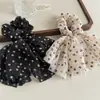 Estilo Coreano Dulce Lunares Cinta de Gasa Coletero de Lujo Estilo Perezoso Peinado Semi-Recogido Lazo Goma para el Cabello Accesorio para el Cabello