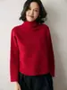 Suéter de Cachemira para Mujer de Color Sólido Irregular, Jersey Grueso Holgado, Versátil y Cálido