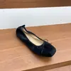 Zapatos retro de gamuza con punta cuadrada para aumentar la altura, nuevos planos de ballet versátiles para otoño, con lazo