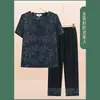 Traje de verano para abuela, mujer de mediana edad y anciana, madre de verano, manga corta, nueva camiseta de señora de 60 años