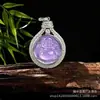 Colgante de amuleto de paz de jade cuarzo hielo amarillo de alta calidad con diamantes y colgante de Guanyin verde imperial, disponible para transmisión en vivo y dropshipping