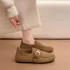 Mocasines Estilo Old Money Vintage para Mujer, Nueva Colección de Otoño, Hebilla Metálica, Tacón Oculto, Para el Trabajo, Casual, Versátiles, Estilo Birkenstock, Modernos
