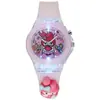 Reloj infantil de color gelatina brillante, juguete de flash colorido, reloj de dibujos animados, fabricantes, venta al por mayor, en stock