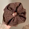 Goma para el pelo de cuadros morados estilo Zhang Lusi para mujer, Goma para el pelo de alta gama estilo coreano, Accesorio para el pelo grande