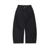 Jeans Anchos de Pierna Ancha con Caída, Corte Curvo, Resistentes a la Decoloración, Cómodos, de Lyocell, Serie Minimalista 26Ss para Hombres y Mujeres