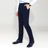 Calça social azul marinho de outono masculina calça masculina roupa masculina de negócios sem passar slim reta trabalho roupa de trabalho profissional