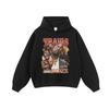 Moletom com capuz casual pesado de algodão puro com estampa de hip hop retrô hip hop rap europeu e americano de rua hip hop nacional moderno masculino