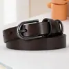 Cinturón de Piel de Vacuno de Capa Superior en Stock para Mujer, Versátil Moda Tendencia Casual Estilo Coreano Piel Genuina Hebilla de Pin Personalidad