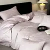 Juego de ropa de cama de cuatro piezas estilo lujo ligero de algodón de fibra larga de 60 hilos, funda de edredón de algodón puro, grado A para maternidad e infantil, funda de edredón de algodón, sábana bajera y sábana de cama
