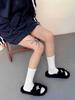 Calcetines de color sólido negro crema blanco textura de hilo jaspeado tubo moda para hombres y mujeres calcetines de moda versátiles deportivos