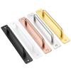 Manija para puerta de gabinete sin perforaciones, manija para puerta corredera, acero inoxidable, manija cuadrada de montaje superficial, manija para cajón de gabinete de armario