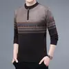Suéter de Punto Jacquard con Bloques de Color y Media Cremallera para Hombre, Talla Europea Transfronteriza, Popular en Amazon, Suéter de Manga Larga para Hombre