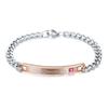 Venta Caliente Transfronteriza Europea y Americana Su Reina Su Rey Acero Inoxidable Incrustado de Diamantes Acero de Titanio Pulsera Sencilla Versátil para Parejas