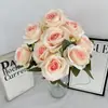 Flores Artificiales para Boda, Rosas de Diamante de Nueve Cabezas, Arreglos Florales para Salón de Bodas, Decoraciones para Pasillo, Exhibición en Casa, Flores de Seda para Exportación