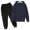 Sudadera con Capucha de Color Liso Forrada de Polar para Niños Otoño 2026 Conjunto de Ropa Infantil a la Moda Fabricante de Sudaderas con Capucha En Stock Estampar Logo