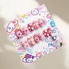 Bolsa de 12 Pegatinas para Uñas Postizas Infantiles, Piezas de Uñas Removibles, Diseño Lindo de Dibujos Animados para Niñas Pequeñas, Uñas Portátiles Divertidas y Juguetonas