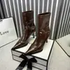 Sapatos de Salto Alto Pretos Bico Fino Estilo Francês, Botas de Moda Ultra Macias para Mulheres, Novo Modelo Outono 2026, Botas Finas Elásticas Afuniladas de Bico Fino