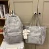Mochila Transfronteriza Nueva de Aspecto Moderno con Estampado de Mariposas Gran Capacidad Tela de Nylon Resistente al Desgaste Mochila Escolar para Estudiantes de Secundaria