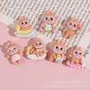 Mini Lindo Dibujo Animado Labubu Resina Brillante Accesorios Pegamento Cremoso DIY Funda de Teléfono Móvil Llavero Accesorios para el Cabello Material