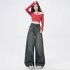 Otoño/Invierno 2026 Nueva Moda Chica Picante Tendencia Retro Pantalones Holgados Tipo Cimitarra Pantalones de Pierna Ancha Ropa de Mujer Jeans Mujer