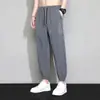 Pantalones de Trabajo de Seda Helada de Verano para Hombre, Pantalones Jogger Sueltos, Pantalones Deportivos Cortos de Secado Rápido, Pantalones Casuales de Talla Grande, Modernos