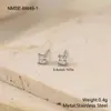 Pendientes Minimalistas Cuadrados de Diamante Geométrico de Acero Inoxidable 316 Transfronterizos para Mujer, Pendientes de Moda Versátiles para el Día a Día, Venta al por Mayor de Joyería