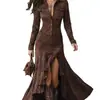 Vestido Popular Europeo y Americano Transfronterizo Delgado con Cremallera Cuello Alto Abertura Larga Estación Independiente de Amazon Otoño e Invierno 2025