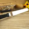 Espátula de acero inoxidable de 8 pulgadas con mango de plástico curvo tipo beso, raspador de crema para transferir pasteles, herramientas de decoración y horneado, suministro directo de fábrica