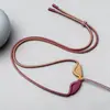 Asas de Anjo Combinação de Duas Cores Colar de Asas Feito à Mão Corda Pingente de Buda Jade Guanyin Corda do Pingente Ajustável