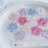Flor de Cinco Pétalos Hueca Chapada en UV Color Degradado Acrílico Joyería DIY Agujero Vertical Cuentas Materiales para Bolígrafos