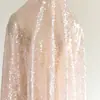 Tecido de renda bordado com lantejoulas multicoloridas brilhantes em toda a largura vestido de noiva vestido de noite material diy feito à mão tecido para vestuário branco