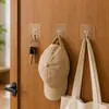 Ganchos Adhesivos Fuertes Sin Taladro, Ganchos Transparentes, Almacenamiento Adhesivo Sin Rastro para Entrada, Hogar, Baño, Cocina, Montaje en Pared, Diseño Simple