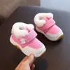 Inverno 0-1-5 anos sapatos de bebê sapatos de algodão aveludado para meninos e meninas sola macia antiderrapante sapatos de bebê sapatos de criança tênis