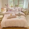 Conjunto de quatro peças de algodão macio e fresco lavado, ultrassuave para dormir sem nada, adequado para todas as estações, lavável à máquina, disponível para atacado