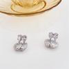 Pendientes Doble Amor de Zhao Rusi con Diseño de Celebridad de Internet Estilo Estrella Únicos Pendientes Doble Sombra de Amor para Mujer