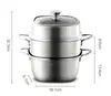 Panela Quadrada Multifuncional para Cozinhar no Vapor, Panela Tudo-em-Um para Cozinhar no Vapor e Cozinhar Legumes, Frutos do Mar e Bolinhos
