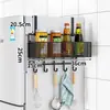 Estante de refrigerador almacenamiento lateral estante lateral suministros de cocina completo gancho lateral multicapa estante para colgar en la pared lateral