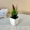 Vaso Quadrado Transfronteiriço Garra de Águia Simulada Aloe Vera Pequenos Ornamentos de Bonsai Gabinete de TV Doméstico Plantas Suculentas Verdes Plantas Plásticas em Vasos Mini