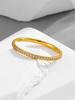 Anel de diamante completo de aço titânio novo transfronteiriço não desbota anel de temperamento de aço inoxidável banhado a ouro 18k feminino em estoque atacado